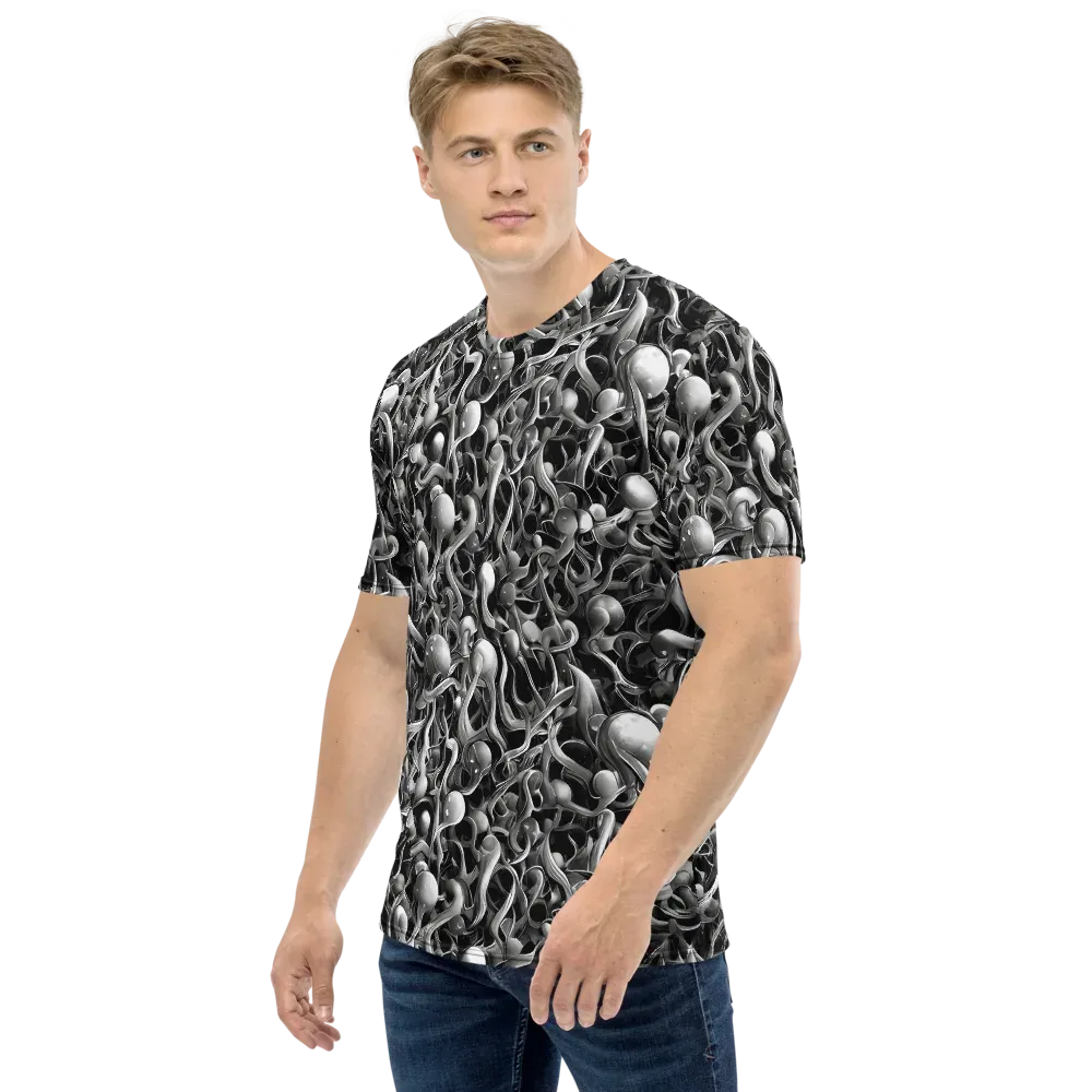 Fluid Monochrome on Men's Crew Neck T-Shirt — Left