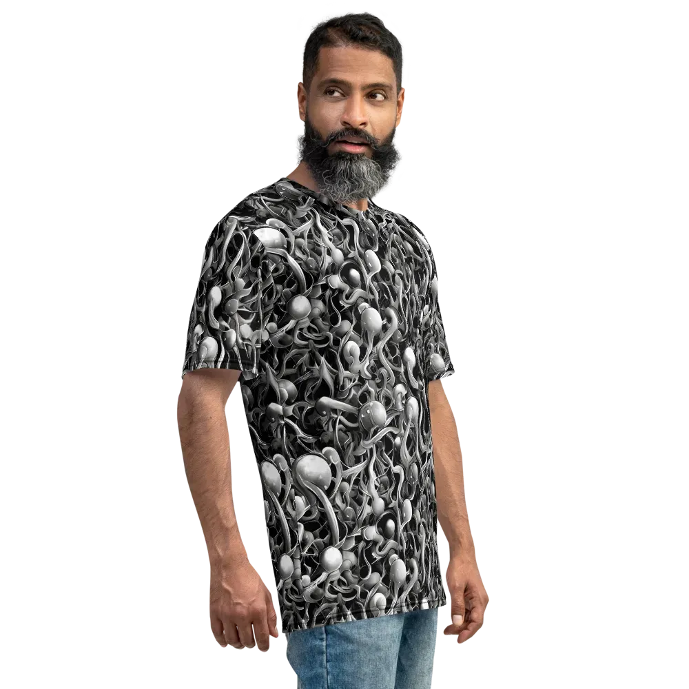 Fluid Monochrome on Men's Crew Neck T-Shirt — Right