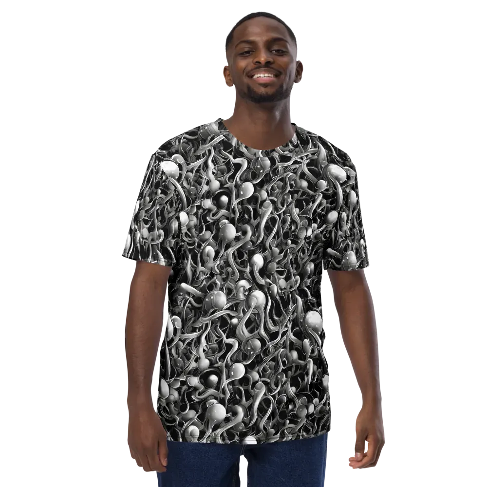 Fluid Monochrome on Men's Crew Neck T-Shirt — Front