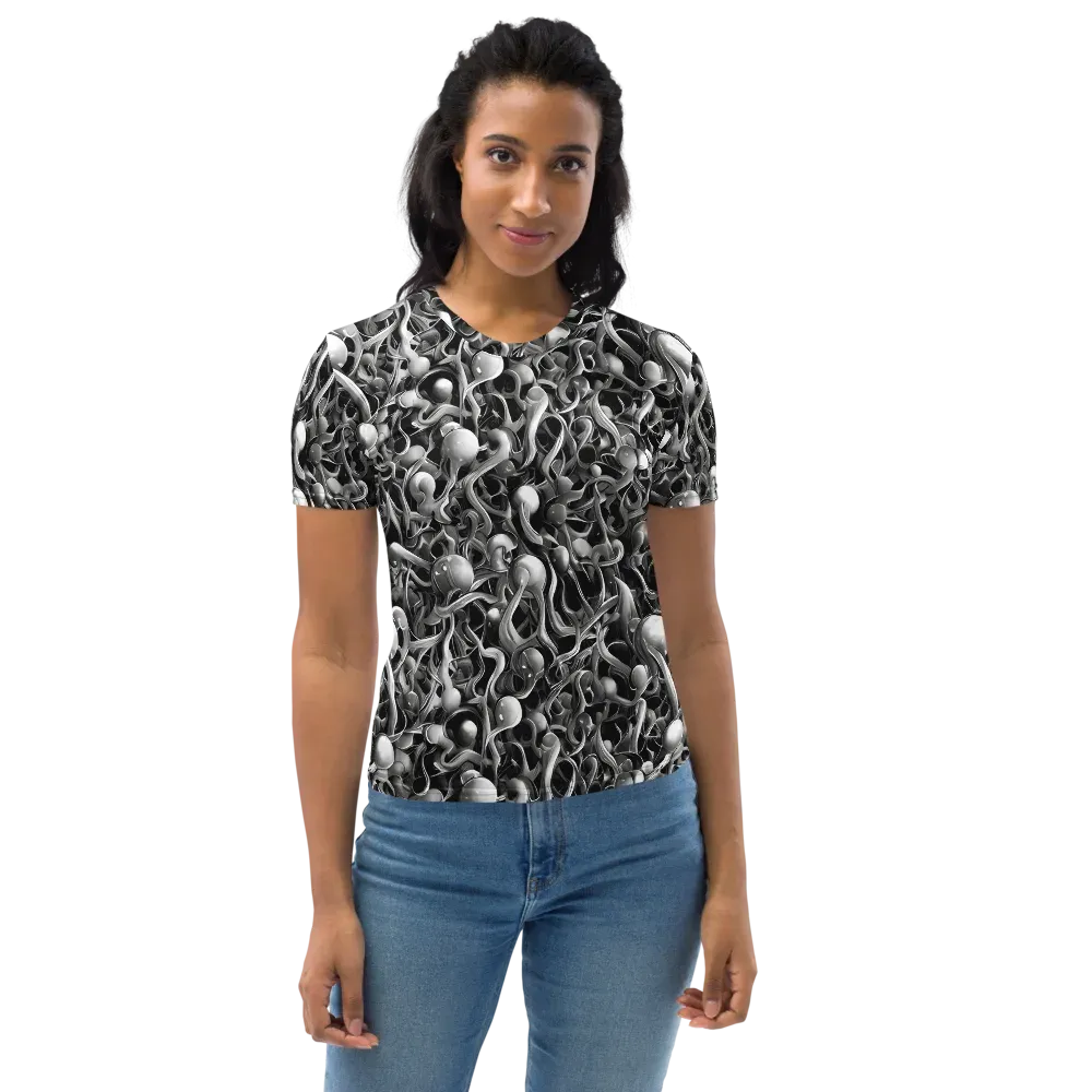 Fluid Monochrome on Women's Crew Neck T-Shirt — Front