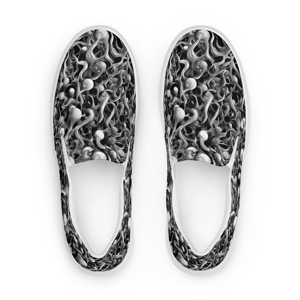 Fluid Monochrome on Men's Slip-On Canvas Shoes — Front