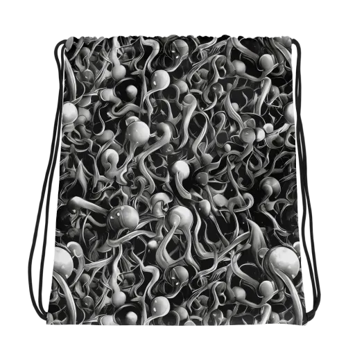 Fluid Monochrome on a Drawstring Bag
