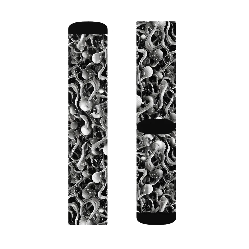Fluid Monochrome on Socks — Left Sock