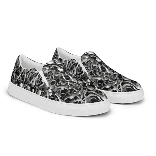 Fluid Monochrome on a Women's Slip-On Canvas Shoes