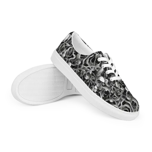 Fluid Monochrome on a Men's Lace-Up Canvas Shoes