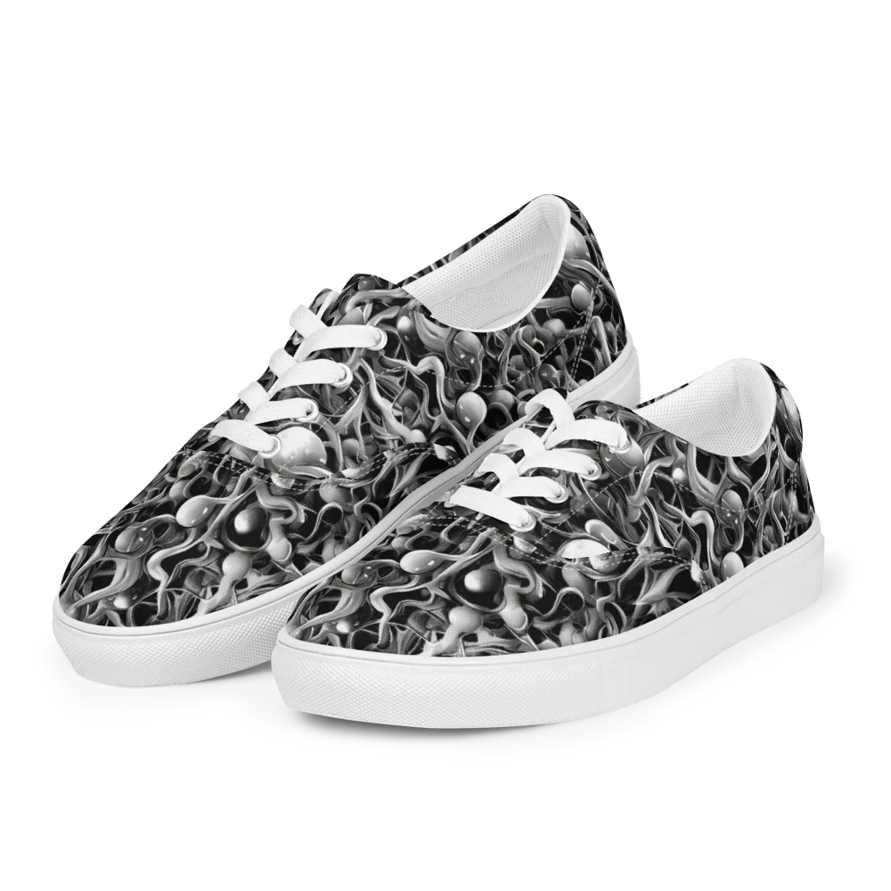 Fluid Monochrome on Men's Lace-Up Canvas Shoes — Left Front
