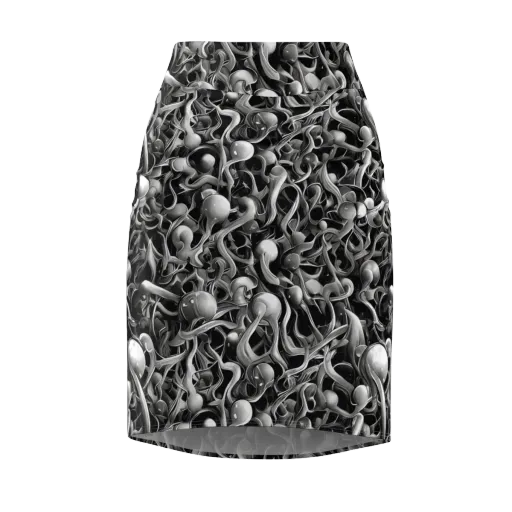 Fluid Monochrome on a Pencil Skirt