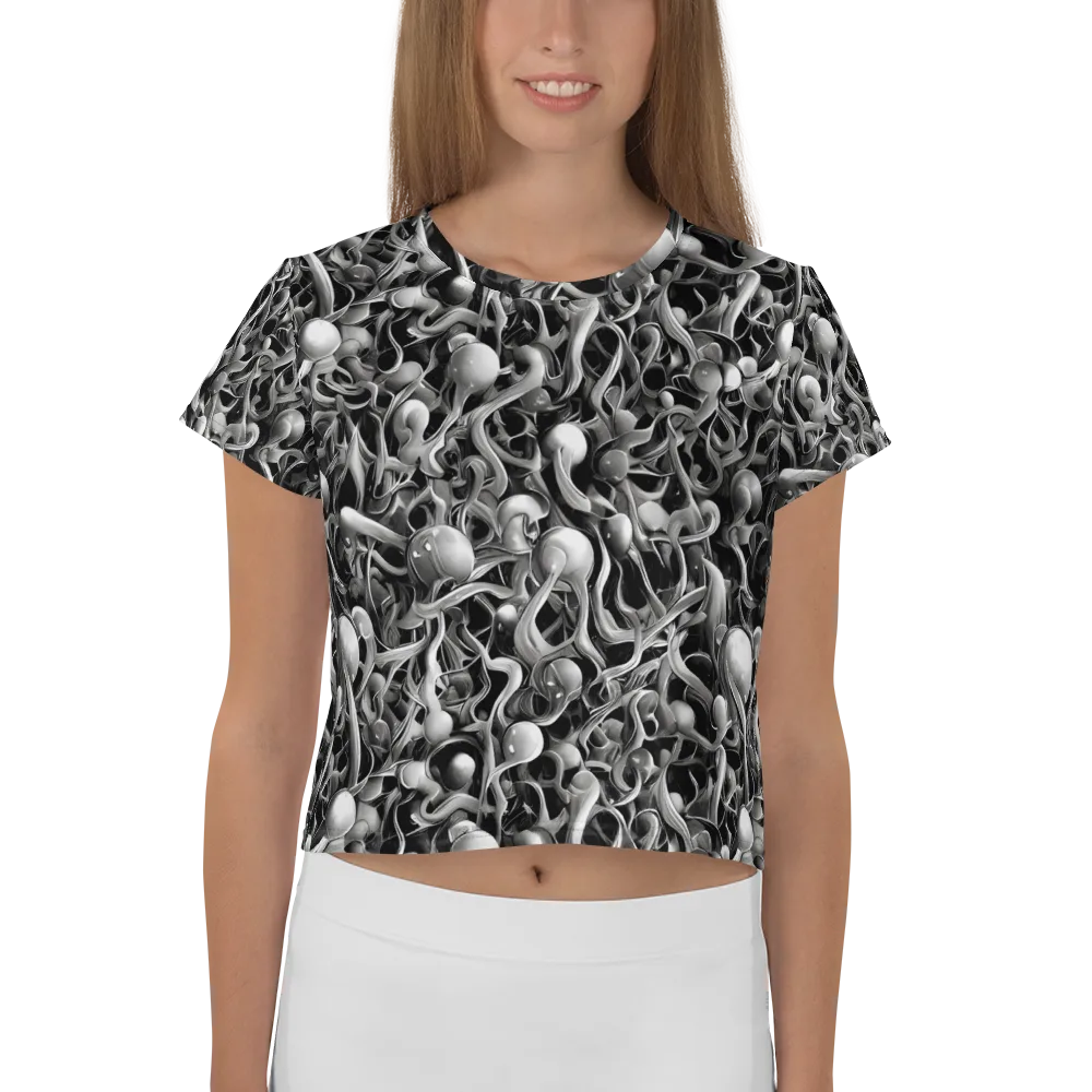 Fluid Monochrome on Crop Tee — Front