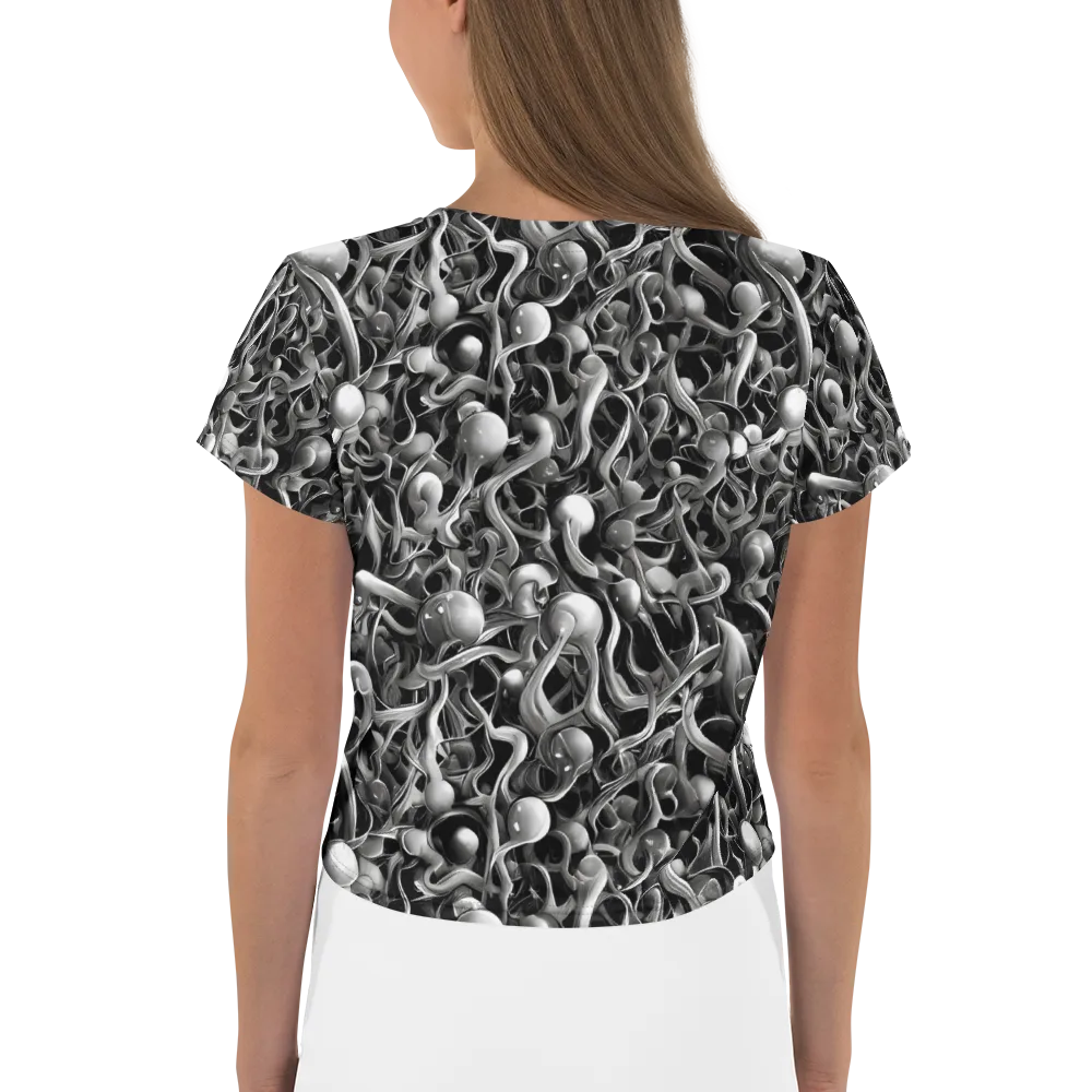 Fluid Monochrome on Crop Tee — Back