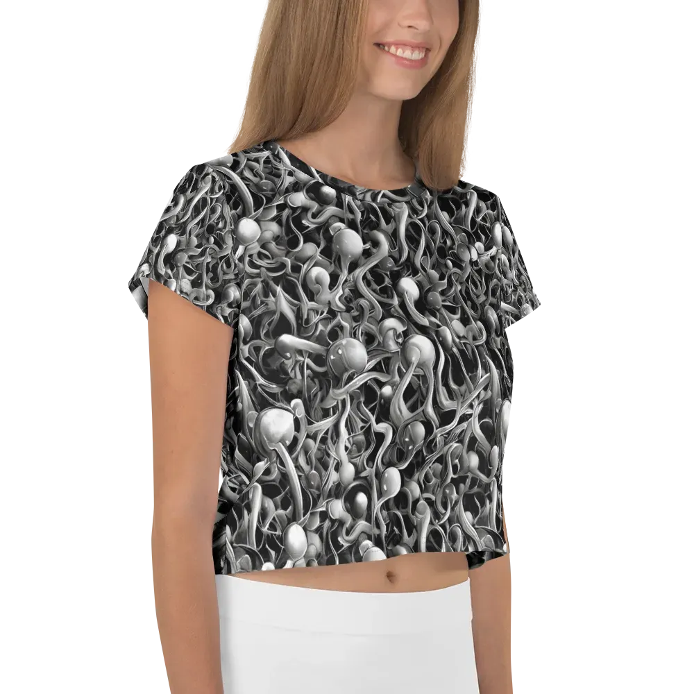 Fluid Monochrome on Crop Tee — Right