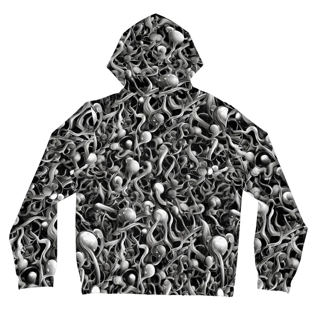 Fluid Monochrome on Women's Full-Zip Hoodie — Back