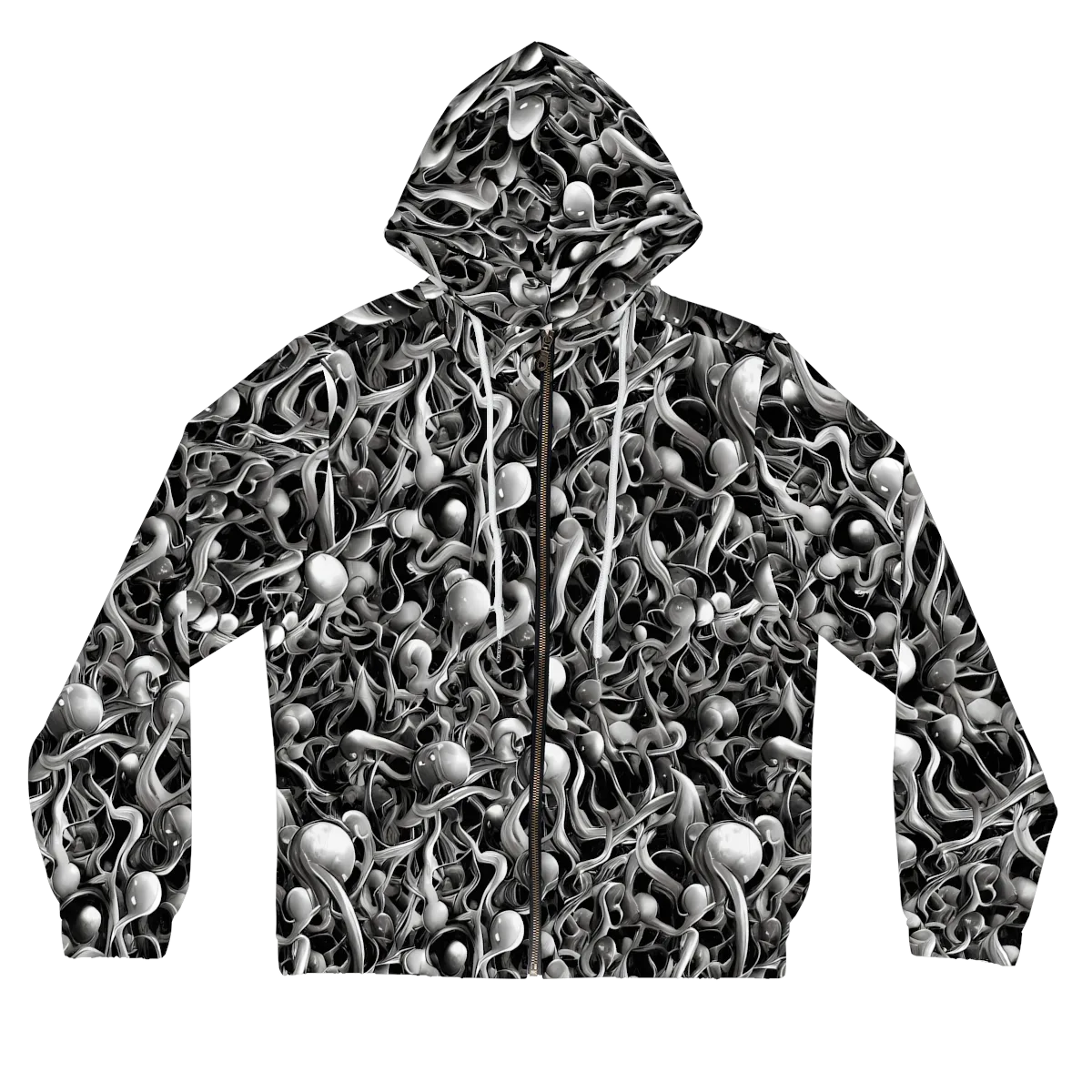 Fluid Monochrome on Women's Full-Zip Hoodie — Front