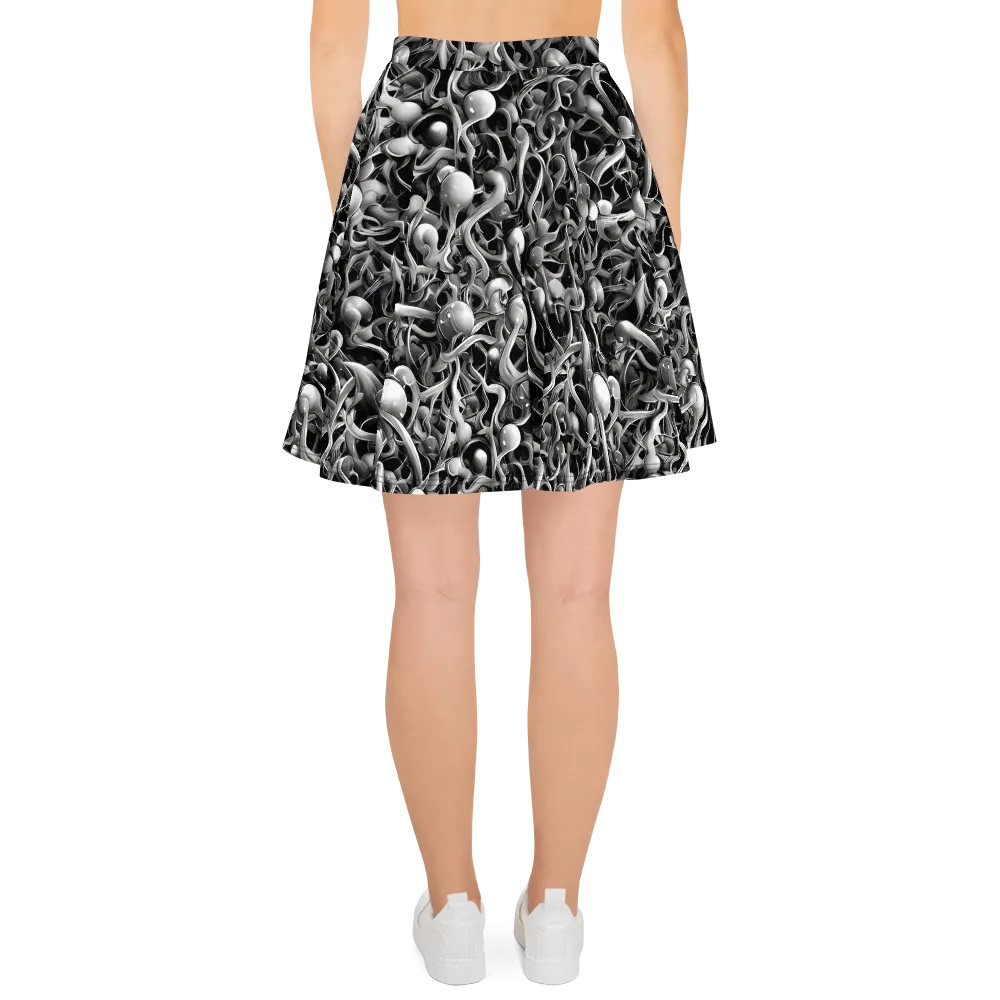 Fluid Monochrome on Skater Skirt — Back