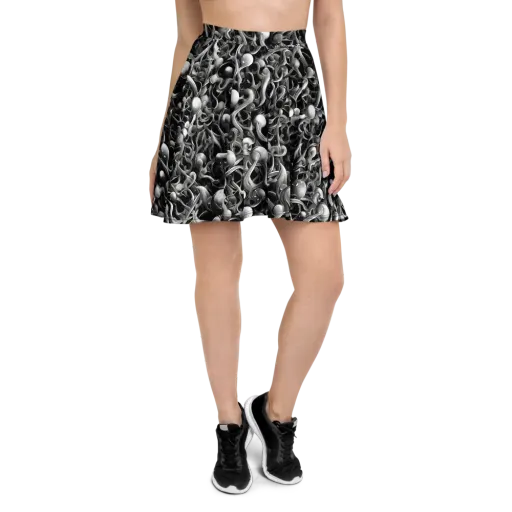 Fluid Monochrome on a Skater Skirt