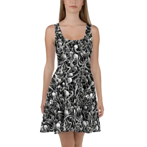 Fluid Monochrome on a Skater Dress