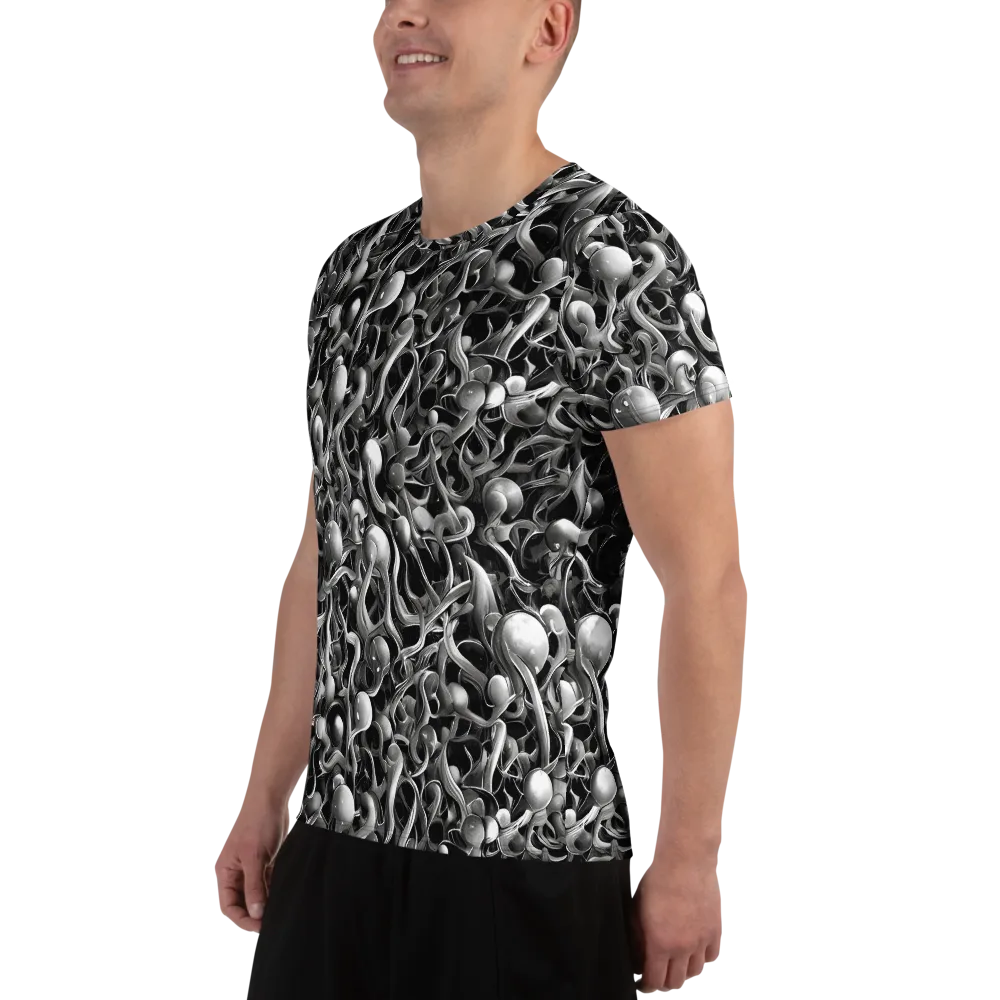 Fluid Monochrome on Men's Athletic T-Shirt — Left