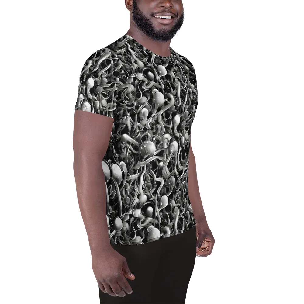 Fluid Monochrome on Men's Athletic T-Shirt — Right
