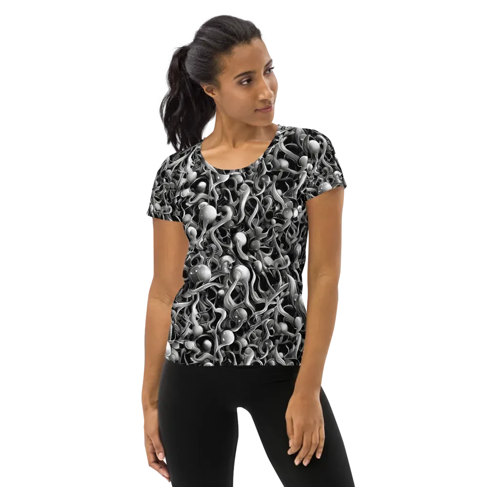 Fluid Monochrome on Women's Athletic T-Shirt — Front