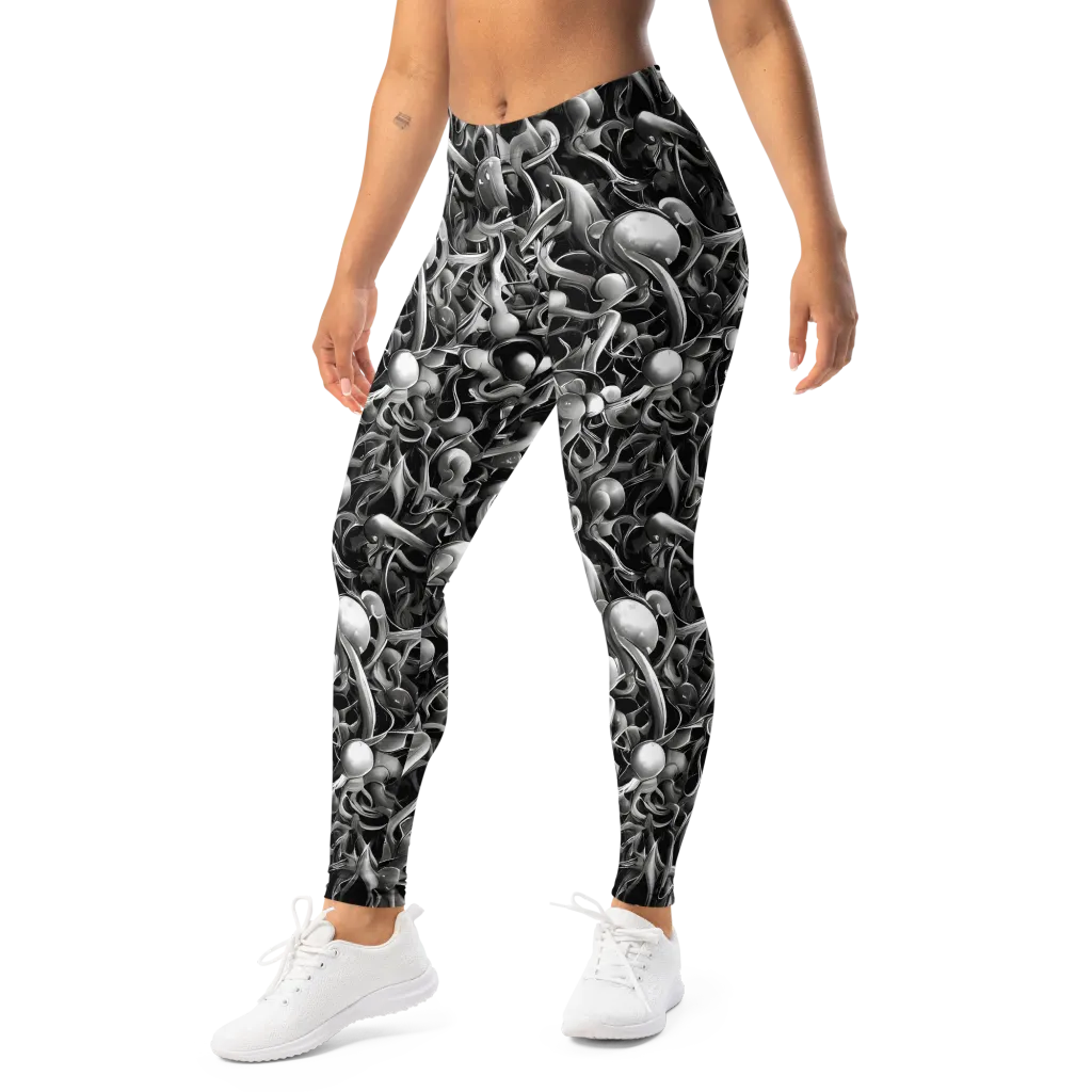 Fluid Monochrome on Leggings — Left Front