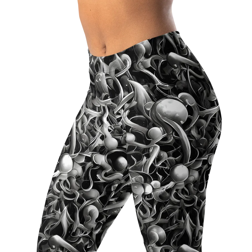 Fluid Monochrome on Leggings — Left Front