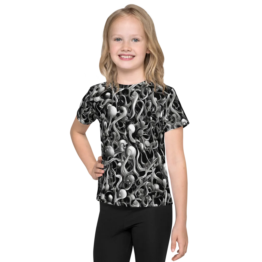 Fluid Monochrome on Kids Crew Neck T-Shirt — Front