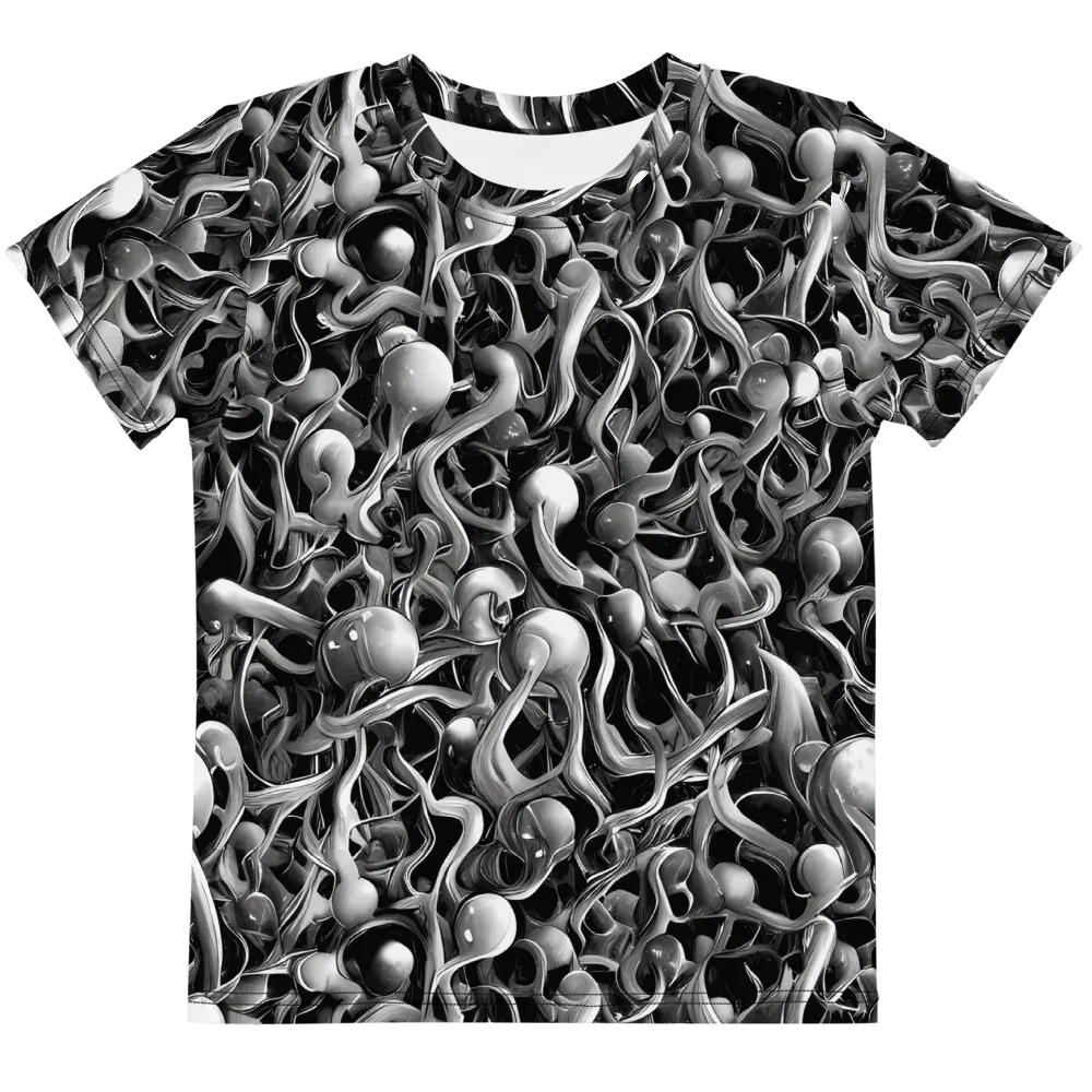 Fluid Monochrome on Kids Crew Neck T-Shirt — Front