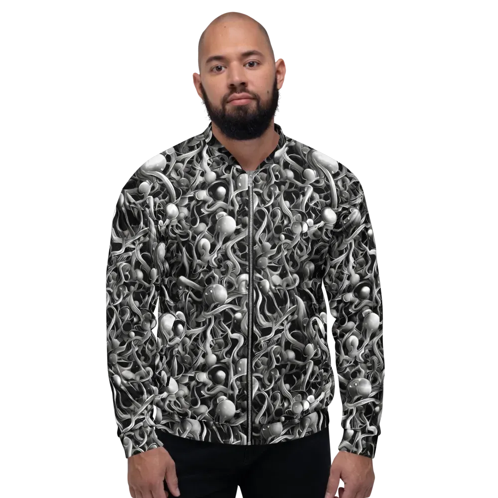 Fluid Monochrome on Bomber Jacket — Front