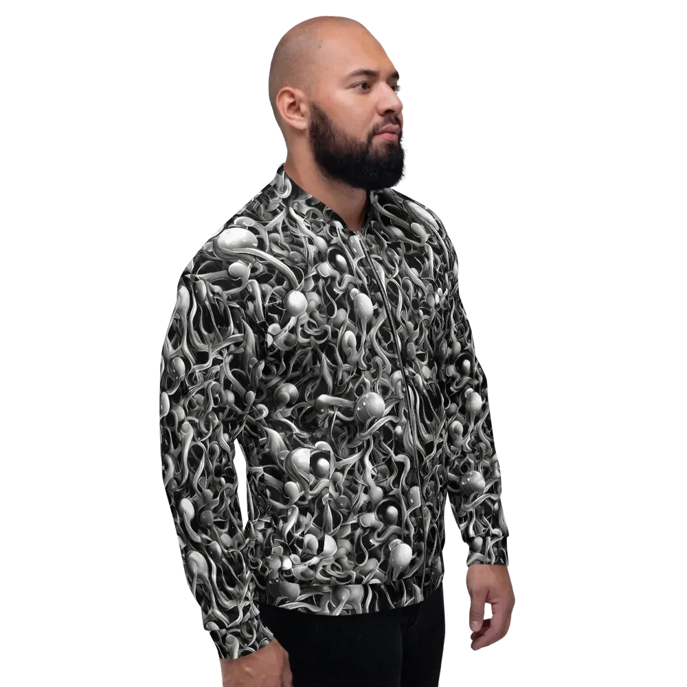 Fluid Monochrome on Bomber Jacket — Right
