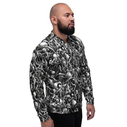 Fluid Monochrome on a Bomber Jacket
