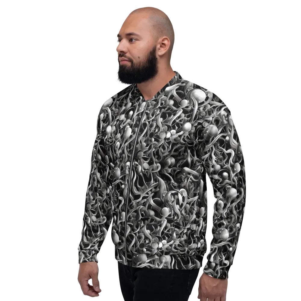 Fluid Monochrome on Bomber Jacket — Left