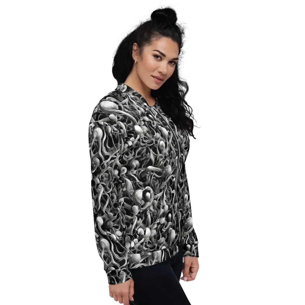 Fluid Monochrome on Bomber Jacket — Right