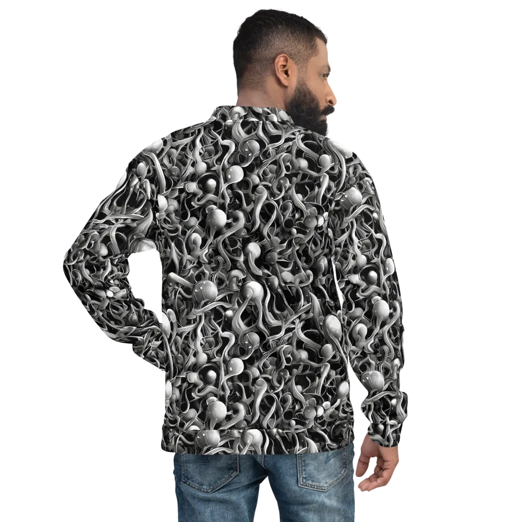 Fluid Monochrome on Bomber Jacket — Back