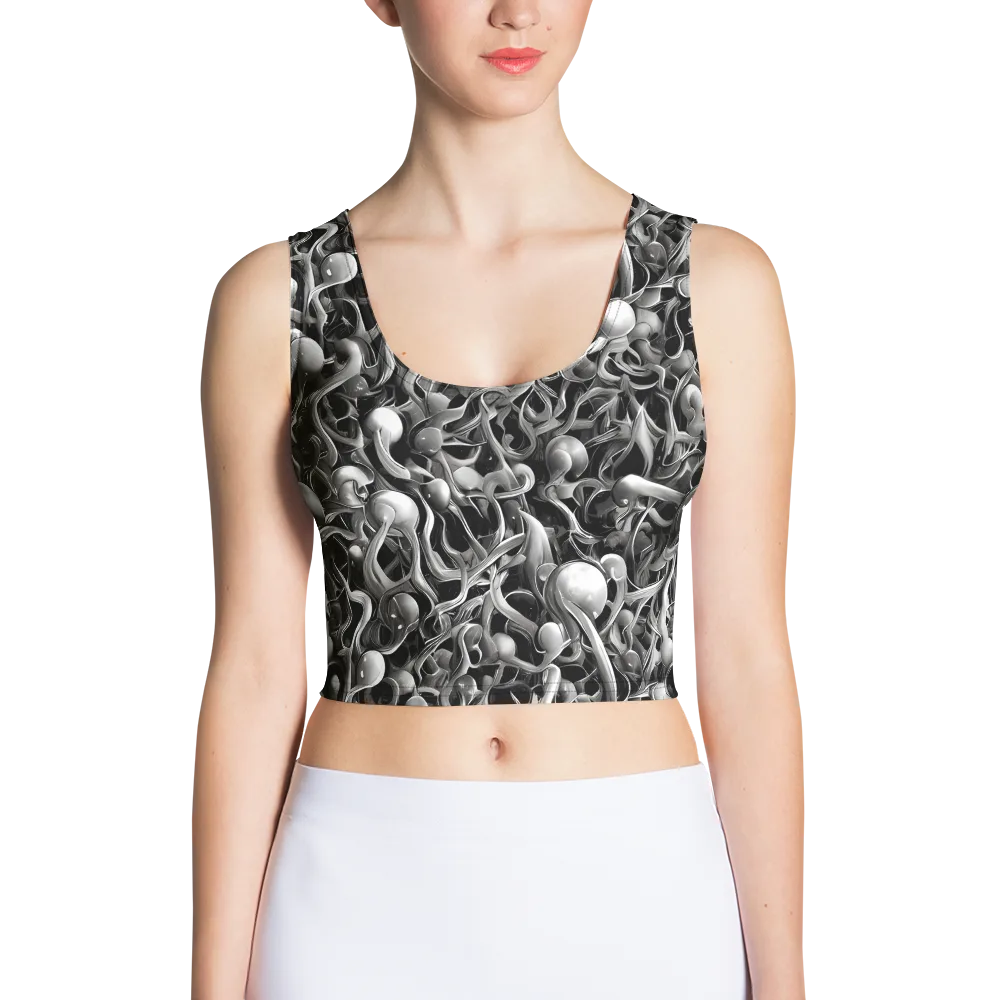 Fluid Monochrome on Crop Top — Front