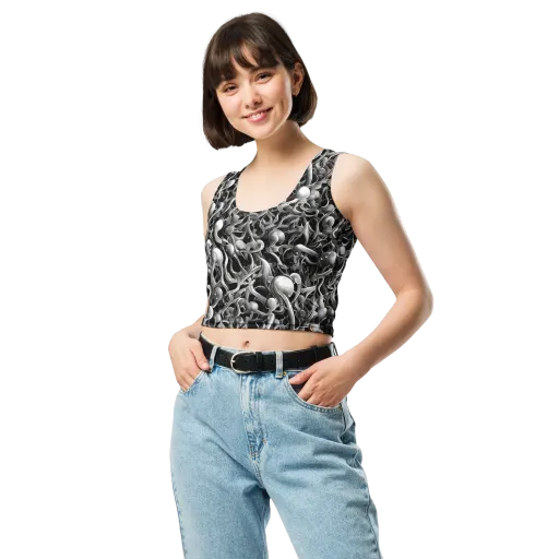 Fluid Monochrome on a Crop Top