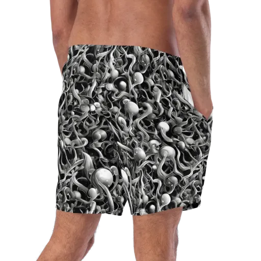 Fluid Monochrome on a Swim Trunks