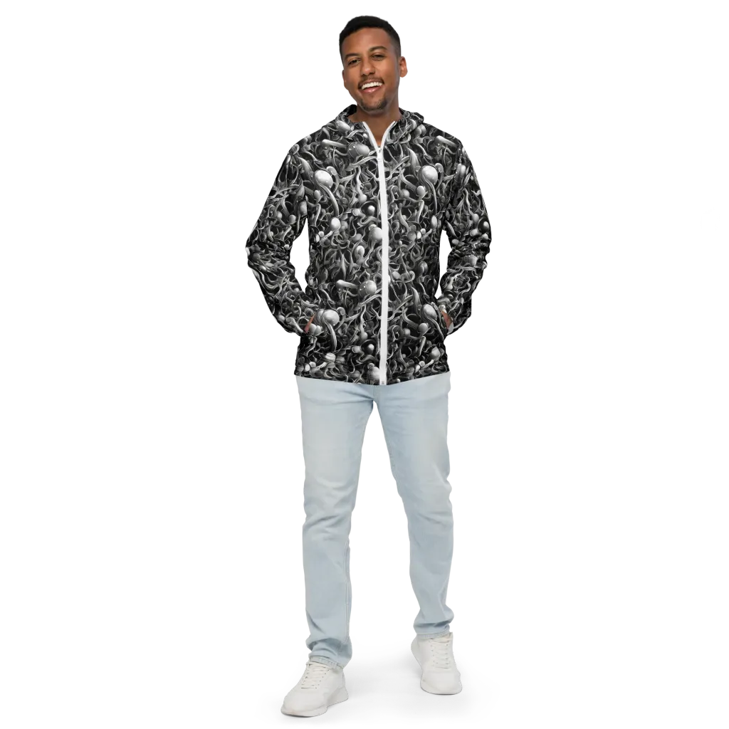 Fluid Monochrome on Men's Windbreaker — Front
