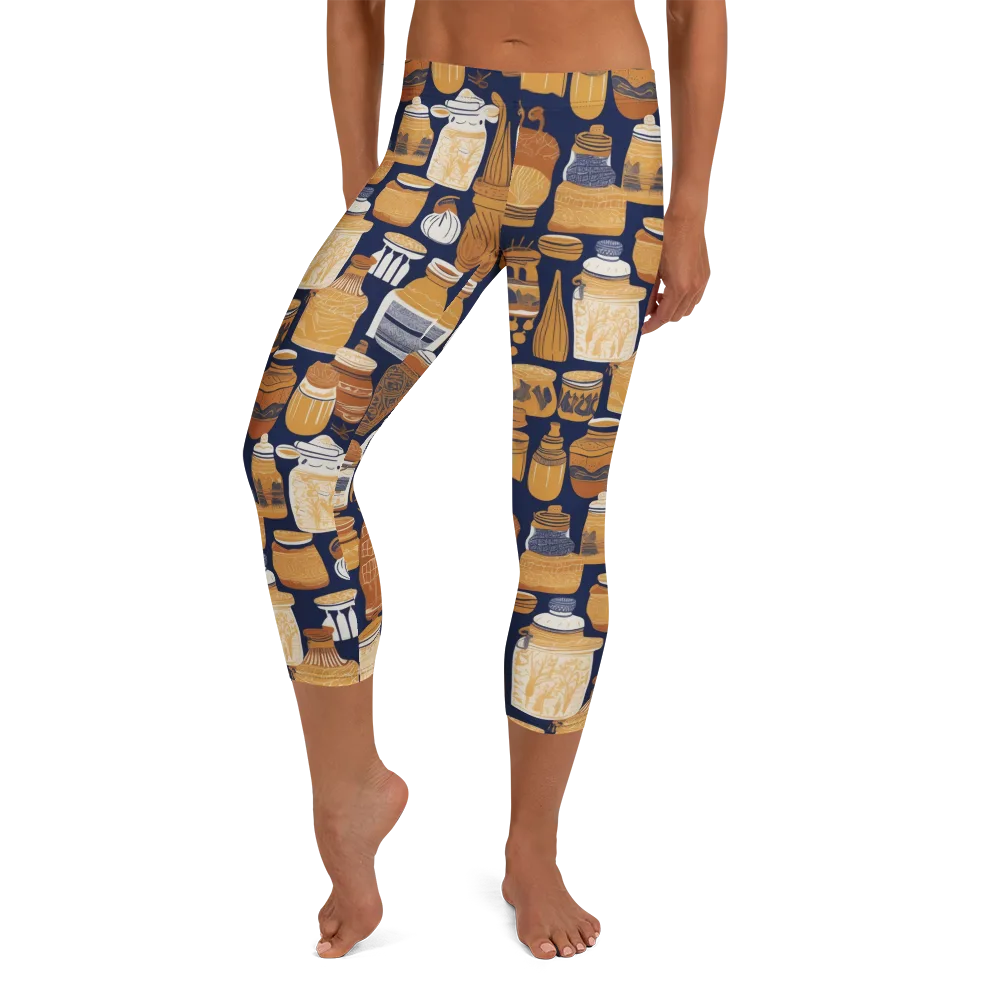 Cobalt Curio on Capri Leggings — Front