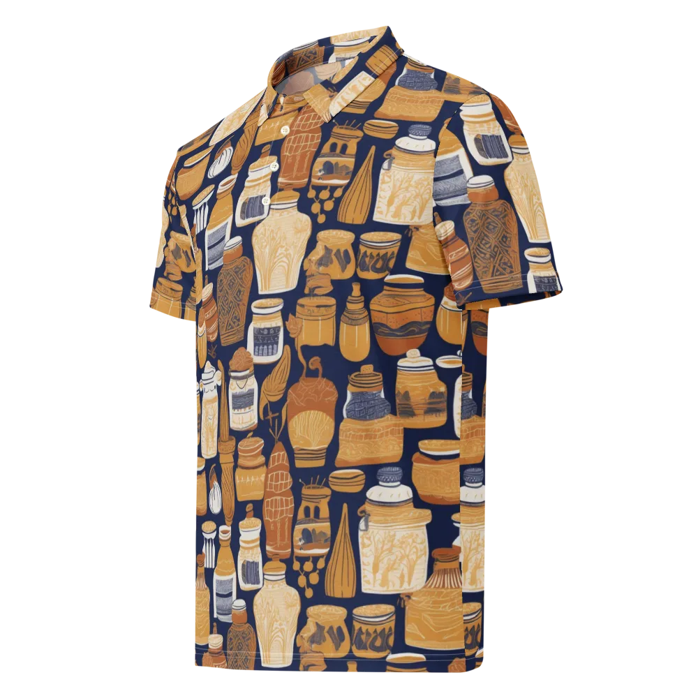 Cobalt Curio on Men's Slim Fit Polo Shirt — Left Front