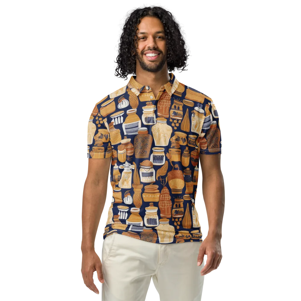 Cobalt Curio on Men's Slim Fit Polo Shirt — Front