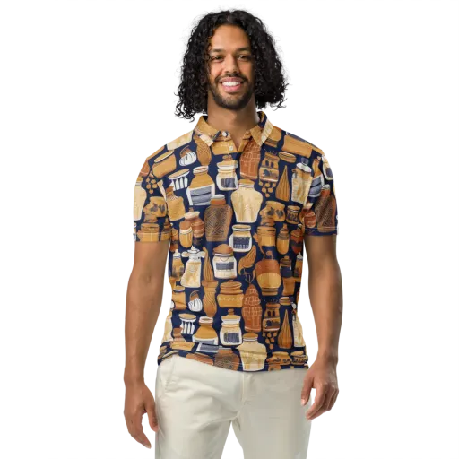 Cobalt Curio on a Men's Slim Fit Polo Shirt