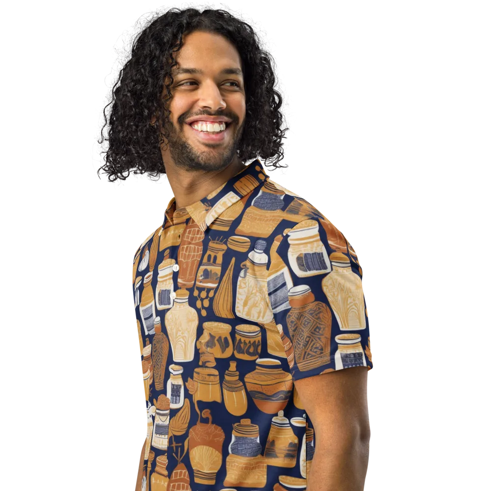 Cobalt Curio on Men's Slim Fit Polo Shirt — Left Front