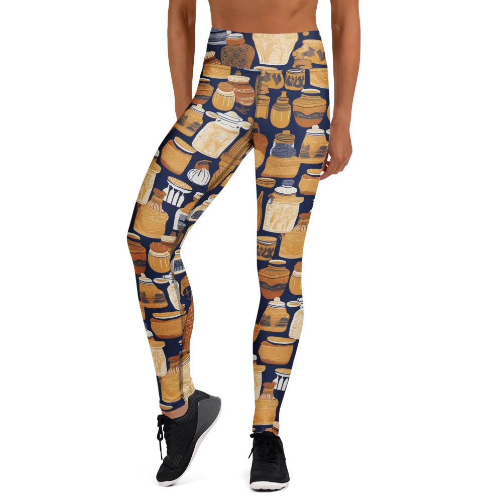 Cobalt Curio on Yoga Leggings — Front