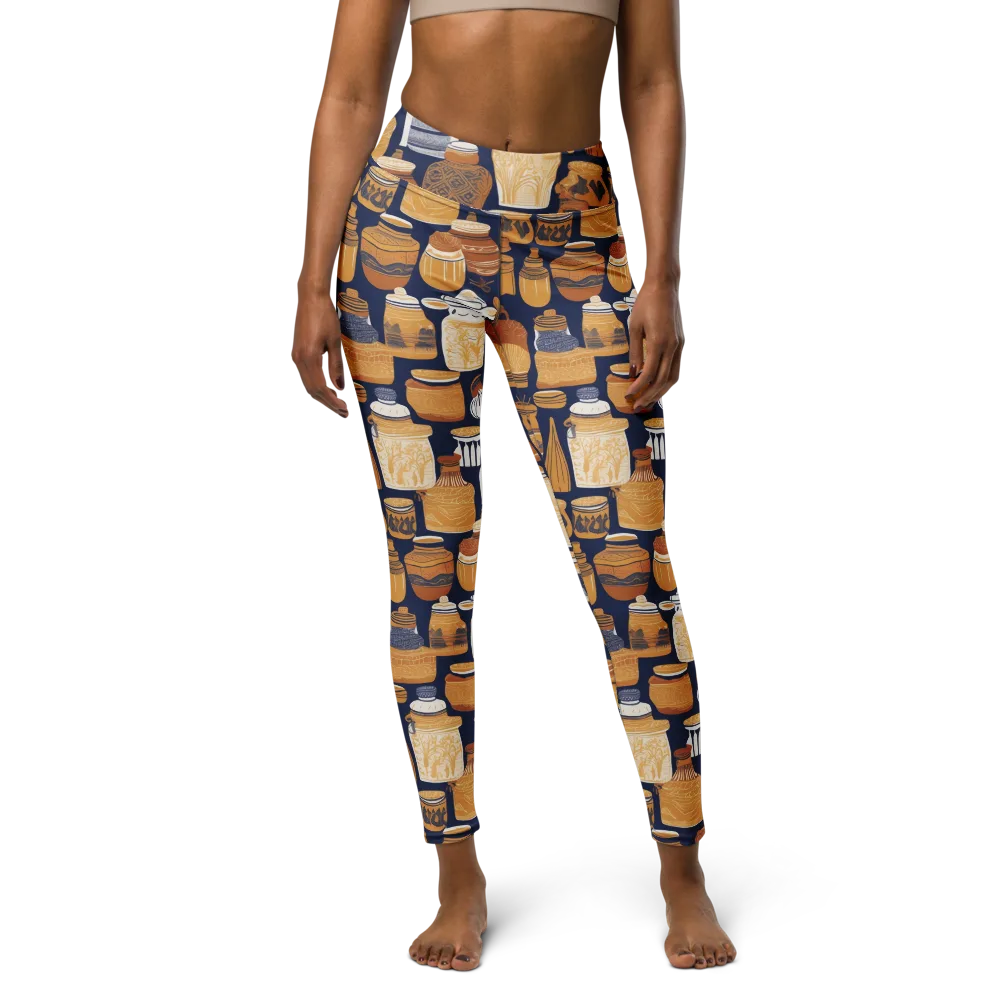 Cobalt Curio on Yoga Leggings — Front