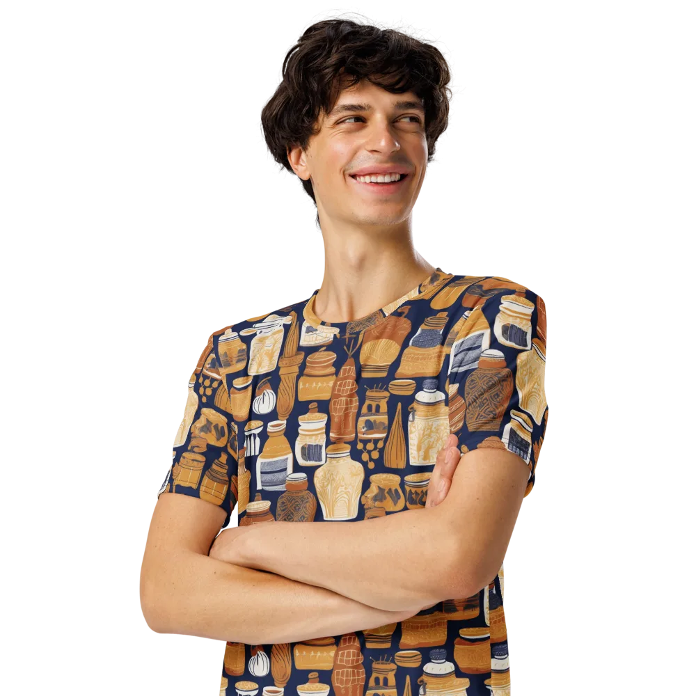 Cobalt Curio on Men's Crew Neck T-Shirt — Left Front