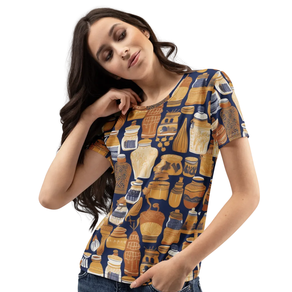 Cobalt Curio on Women's Crew Neck T-Shirt — Left Front
