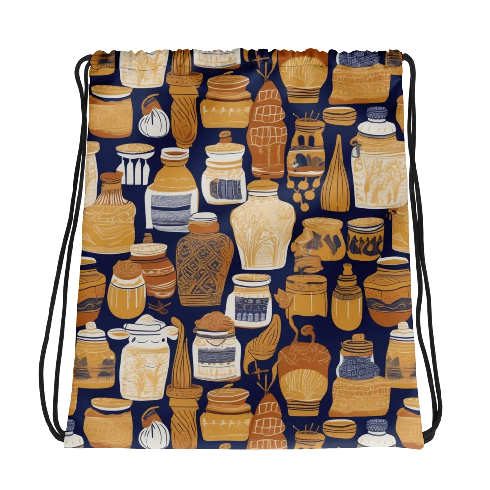 Cobalt Curio on Drawstring Bag — Photo