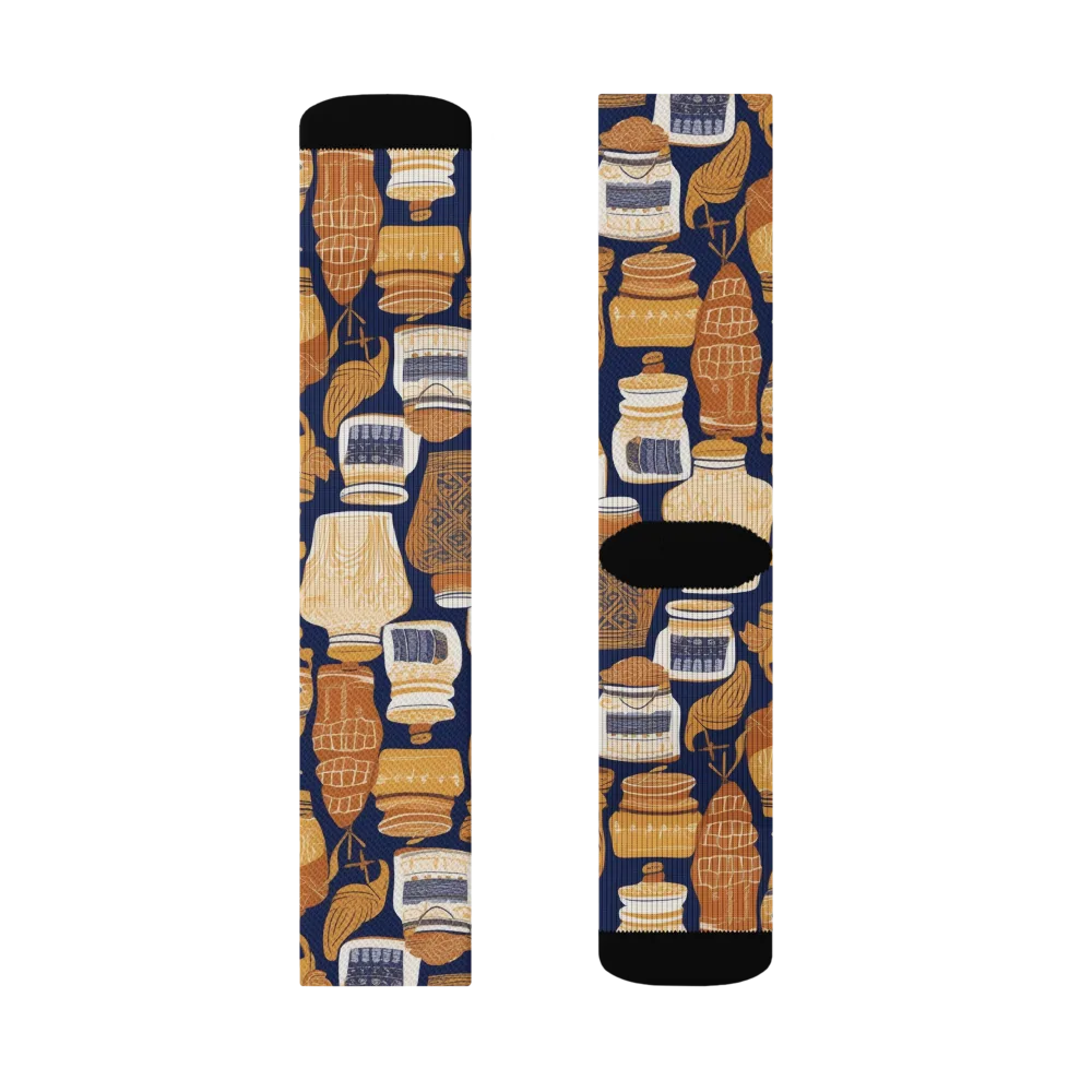 Cobalt Curio on Socks — Right Sock