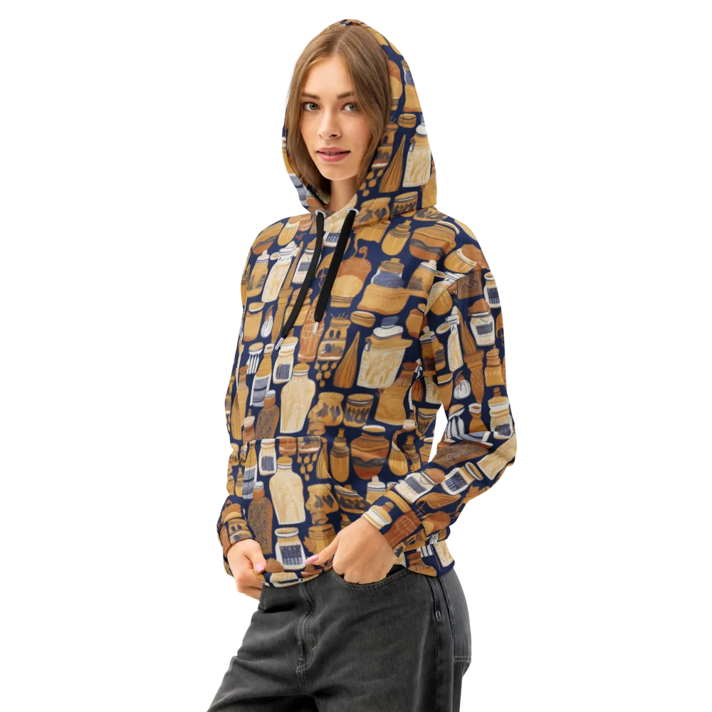 Cobalt Curio on Cotton Hoodie — Left Front