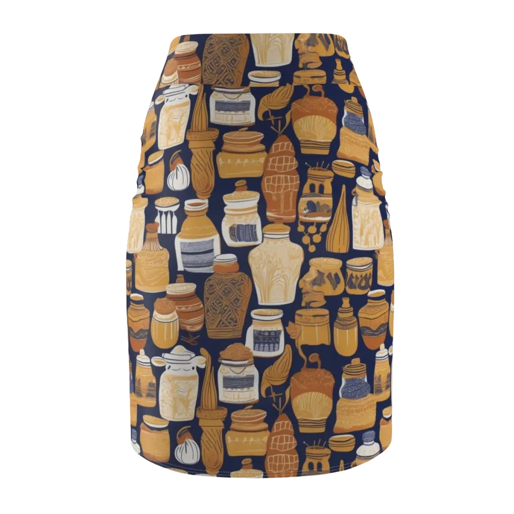 Cobalt Curio on Pencil Skirt — Back