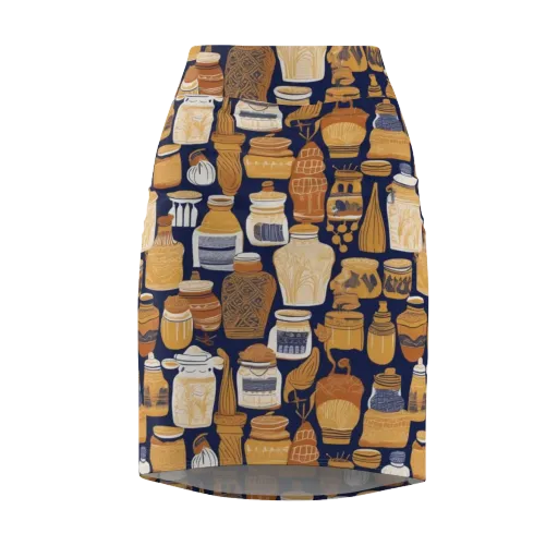Cobalt Curio on a Pencil Skirt